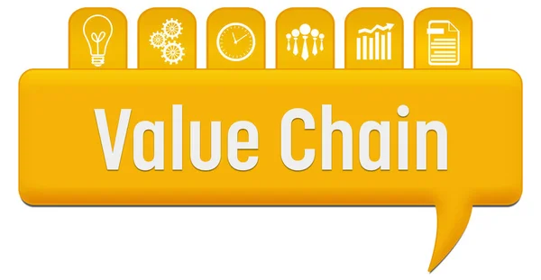 Value Chain concept image with text and business symbols.