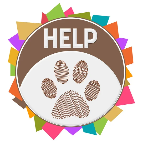 Help Concept Image Text Pet Paw Symbol — Stock Photo, Image