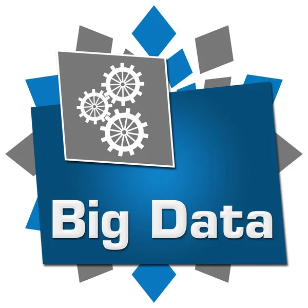 Big Data Texto Escrito Sobre Fundo Cinza Azul — Fotografia de Stock
