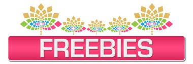 Freebies text written over pink colorful background. clipart