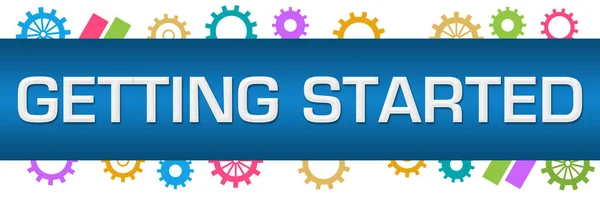 Getting started text written over blue colorful background.