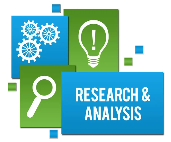 Research Analysis Text Written Blue Grey Background — Stock Photo, Image