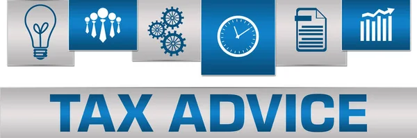 Tax Advice Text Written Blue Grey Background — Stock Photo, Image