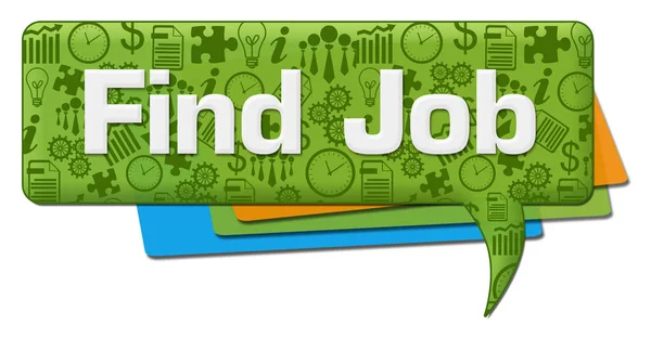 Find Job Text Written Blue Green Background — Stock Photo, Image