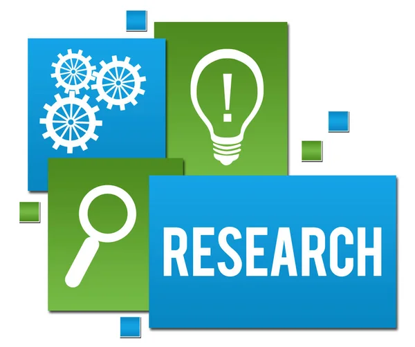 Research Text Written Blue Green Background — Stock Photo, Image