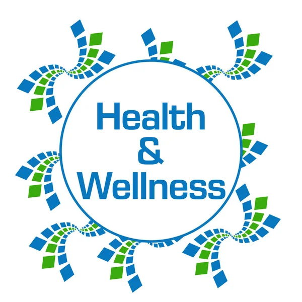 Health Wellness Text Written Green Blue Background — Stock Photo, Image