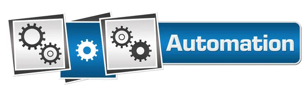 Automatisierungstext Auf Blauem Grauen Hintergrund Geschrieben — Stockfoto