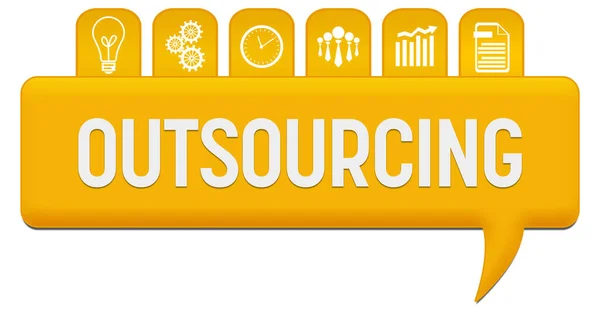 Outsourcing Concept Image Text Business Symbols — Stock Photo, Image