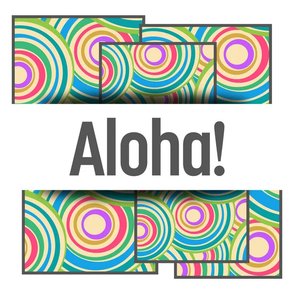 Aloha Text Auf Buntem Hintergrund Geschrieben — Stockfoto