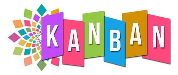Kanban Text Napsaný Přes Barevné Pozadí — Stock fotografie