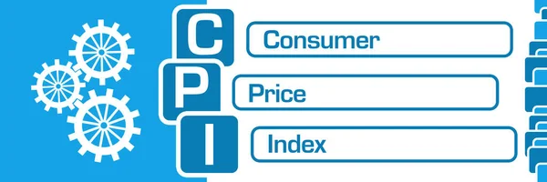 Cpi Indice Dei Prezzi Consumo Testo Scritto Sfondo Blu — Foto Stock