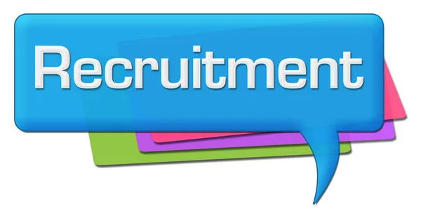 Recruitment Text Written Blue Colorful Background —  Fotos de Stock