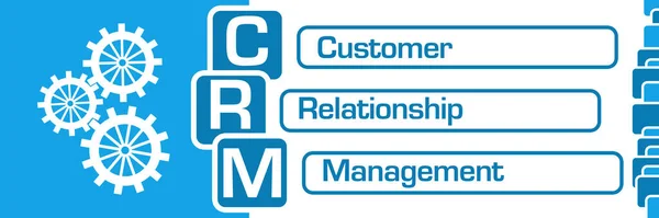 Crm Текст Управления Взаимоотношениями Клиентами Написанный Синем Фоне — стоковое фото