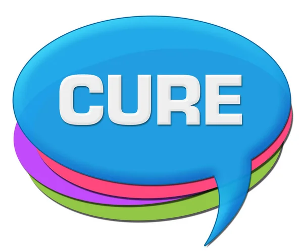 Cure Text Written Blue Colorful Background — Stock Photo, Image