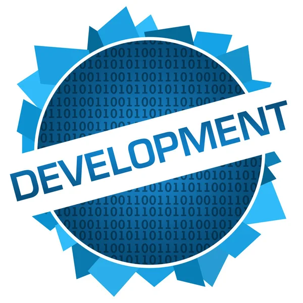 Desenvolvimento Texto Escrito Sobre Fundo Azul — Fotografia de Stock