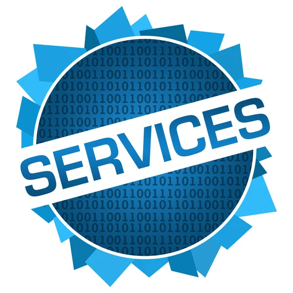 Dienstleistungstext Auf Blauem Hintergrund — Stockfoto
