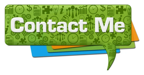 Contact me text written over green colorful background.