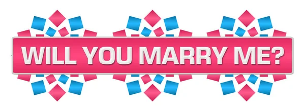 Vuoi Sposarmi Testo Scritto Sfondo Rosa Blu — Foto Stock