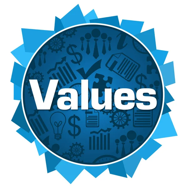 Values Text Written Blue Background —  Fotos de Stock