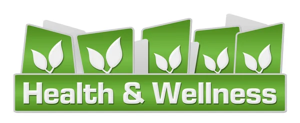 緑の背景に書かれた健康と健康のテキスト — ストック写真
