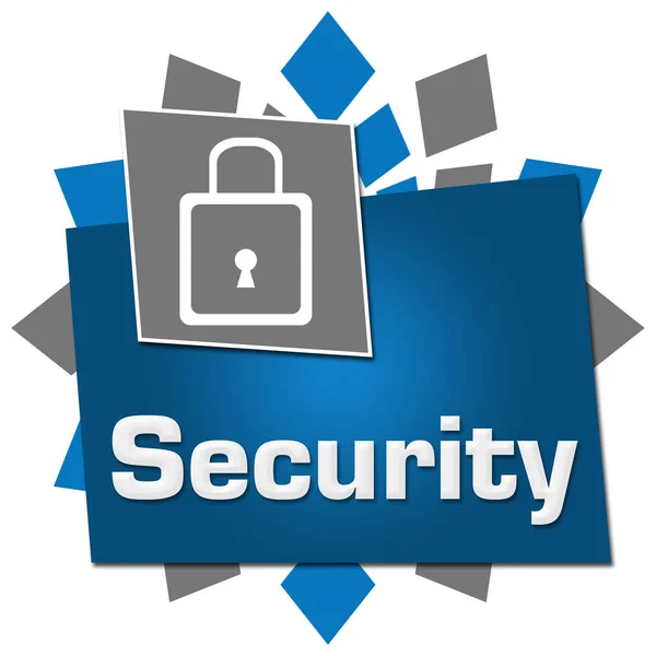 Security First Text Written Blue Grey Background — Stock Photo, Image