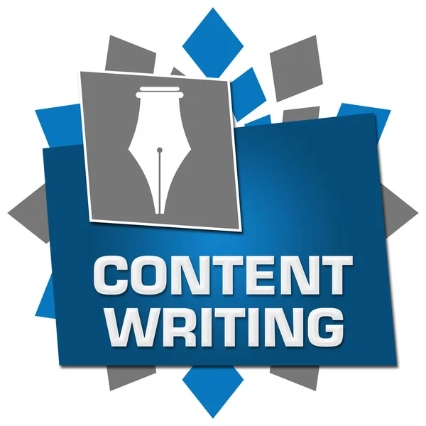 Content writing text written over blue grey background.