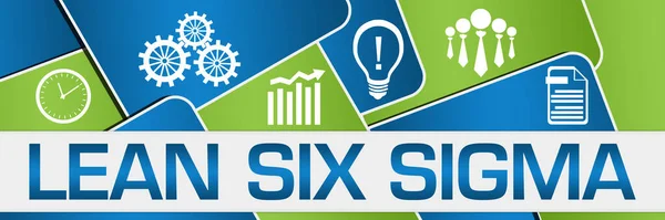 Lean Six Sigma Text Written Blue Green Background — Stock Photo, Image