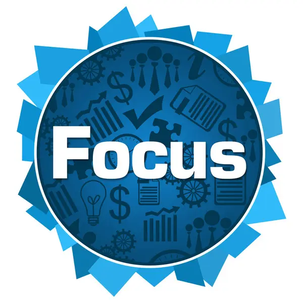 Focus Testo Scritto Sfondo Blu — Foto Stock