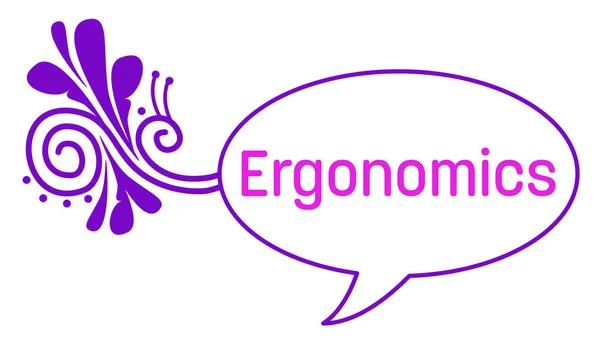 Texto Ergonomia Escrito Sobre Símbolo Comentário Com Redemoinhos — Fotografia de Stock