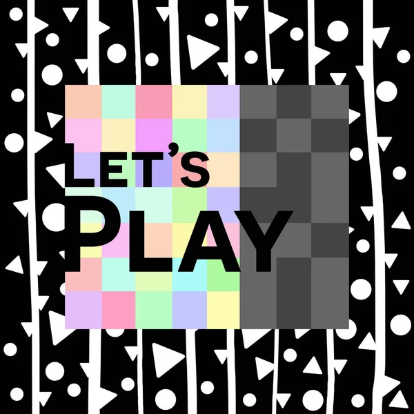 Let Play Text Written Dark Colorful Background — стоковое фото