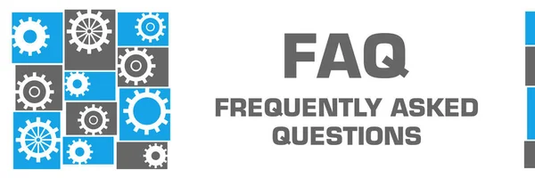 Faq Preguntas Frecuentes Texto Escrito Sobre Fondo Gris Azul — Foto de Stock