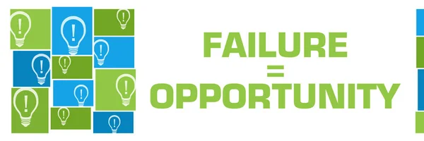 Misslyckande Möjlighet Text Skriven Över Blå Grön Bakgrund — Stockfoto