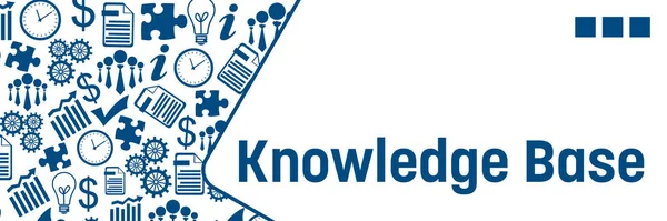 テキストとビジネスシンボルを含むKnowledge Baseのコンセプトイメージ — ストック写真