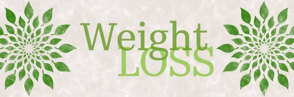テキストと葉のシンボルと重量損失の概念イメージ — ストック写真