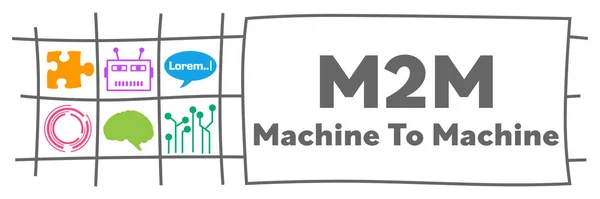 M2M Машина Обработки Текста Написанного Цветном Фоне — стоковое фото