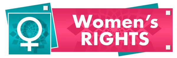 Tekst Praw Kobiet Napisany Różowym Turkusowym Tle — Zdjęcie stockowe