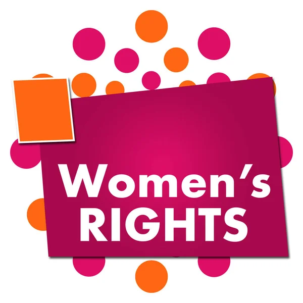 ピンクオレンジの背景に書かれた女性の権利テキスト — ストック写真