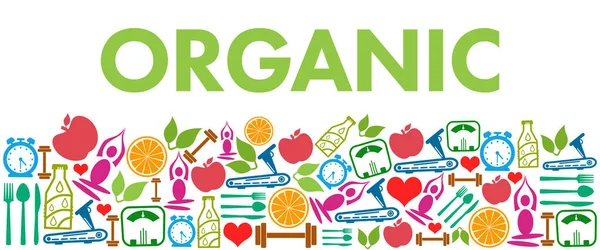 Organic Concept Image Text Health Symbols — Stock Photo, Image