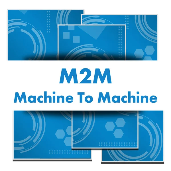 M2M - Makine to Machine mavi arkaplan üzerine yazılmış metin.