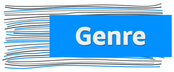 Genre Tekst Geschreven Blauw Grijze Achtergrond — Stockfoto