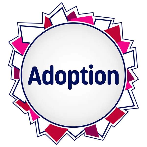 Texto Adopción Escrito Sobre Fondo Rosa Púrpura — Foto de Stock