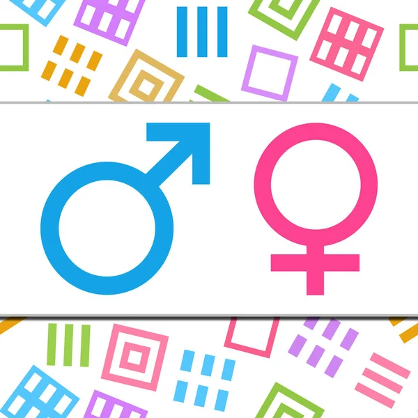Símbolos Femininos Masculinos Sobre Fundo Colorido — Fotografia de Stock
