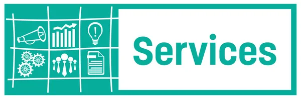 Services Concept Image Text Business Symbols — Stock Photo, Image