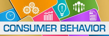 Renkli arkaplan üzerine yazılmış tüketici davranışı metni.