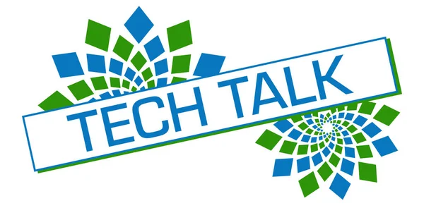 Tech Talk Text Auf Grün Blauem Hintergrund — Stockfoto