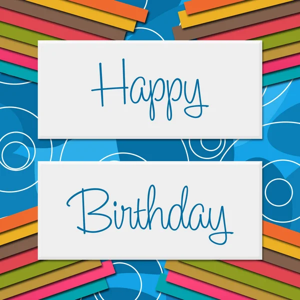 Happy Birthday Text Written Blue Colorful Background — Stock Photo, Image