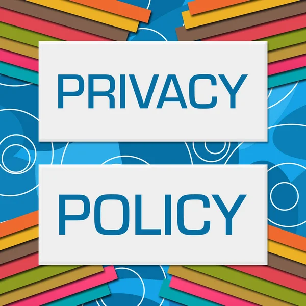 Privacy Policy text written over blue colorful background.