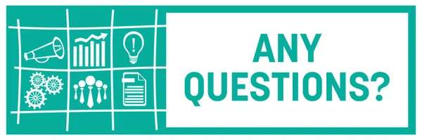 Any Questions Concept Image Text Business Symbols — 스톡 사진