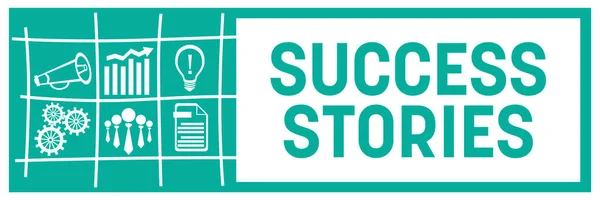 Success Stories Concept Image Text Business Symbols — Foto de Stock