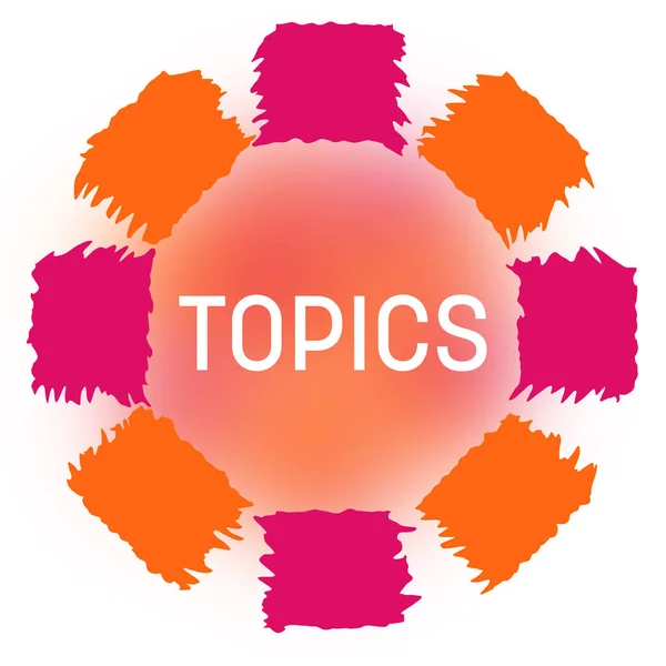 Topics Text Written Pink Orange Background — Zdjęcie stockowe